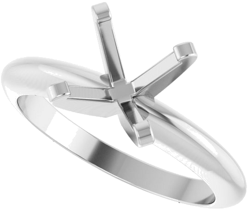 14K White 7.6 mm Round Solitaire Engagement Ring Mounting (5)