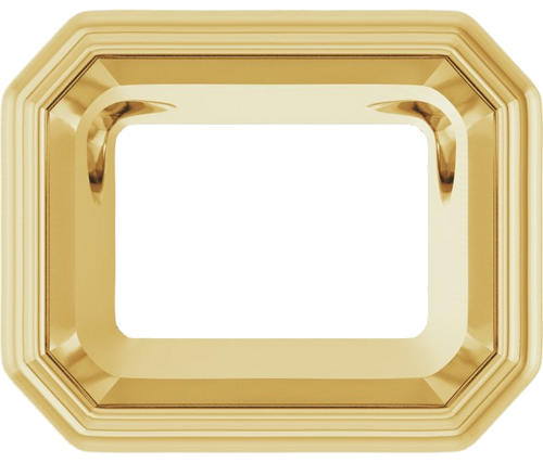 Pakabukas „Bezel-Set Solitaire“ 14k yellow gold Emerald 9mm x 7mm (1)