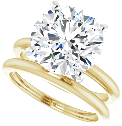 Sužadėtuvių Žiedas 14k yellow/white gold Round 11mm (10)