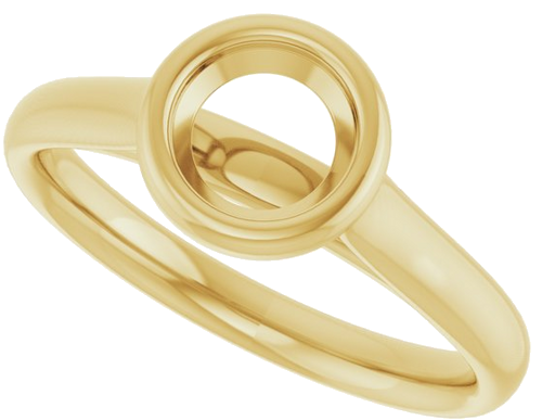 14K Yellow  5.8 mm Round Solitaire Engagement Ring Mounting (5)