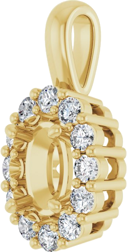 Pakabukas „Halo-Style“ 585 Geltonojo Aukso Oval 6mm x 4mm (2)