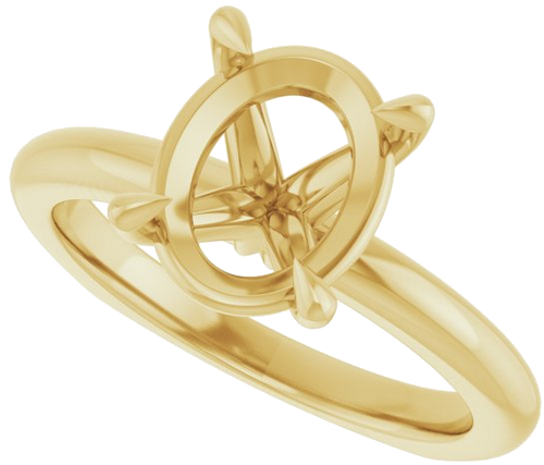 Sužadėtuvių Žiedas „Claw-Prong Euro Shank“ 14k yellow gold Oval 10mm x 8mm (5)