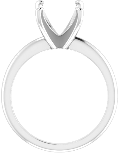 14K White  10x8 mm Emerald Solitaire Engagement Ring Mounting (2)