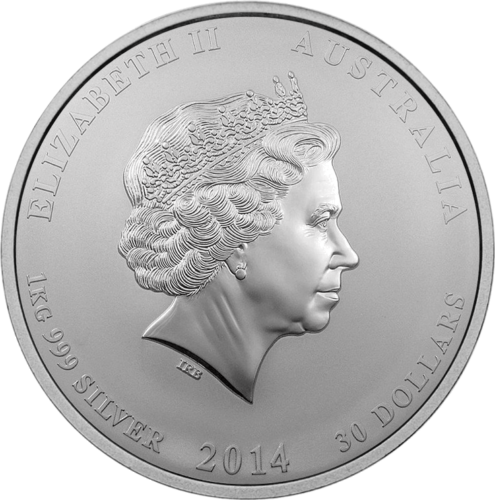 1 кг. Сребърна монета Годината на коня 2014 (Лунар II) Австралия (2)
