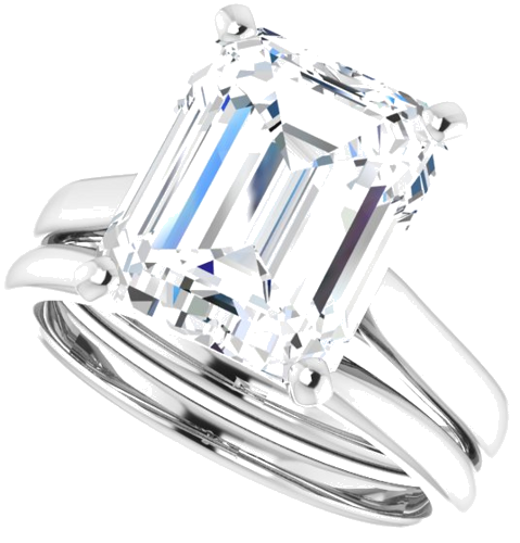 Sužadėtuvių Žiedas „Solitaire“ 585 Baltojo Aukso Emerald 11mm x 9mm (10)