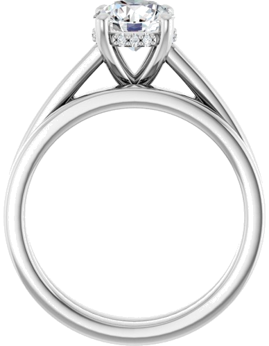 Sužadėtuvių Žiedas „Hidden Halo-Style“ 14k white gold Round 6.5mm (7)