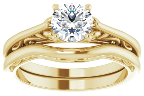 14K Yellow 5.8 mm Round Engagement Ring Mounting (18)