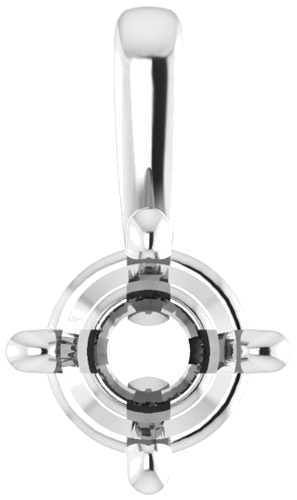 Sterling Silver 4.5 mm Round 4-Prong Pendant Mounting (1)