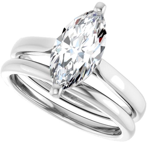 Sužadėtuvių Žiedas 14k white gold Marquise 12mm x 6mm (10)