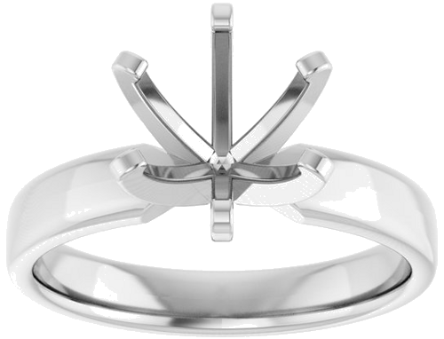 14K White 8.2 mm Round Solitaire Engagement Ring Mounting (3)