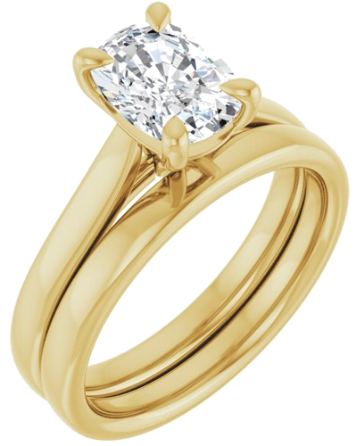 Sužadėtuvių Žiedas „Claw-Prong Solitaire“ 14k yellow gold Elongated Cushion 8mm x 6mm (6)