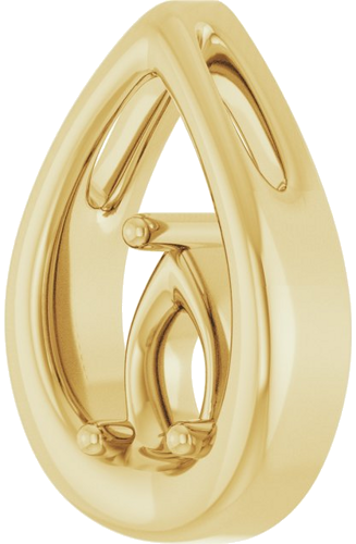 Pakabukas „Solitaire“ 14k yellow gold Pear 6mm x 4mm (2)