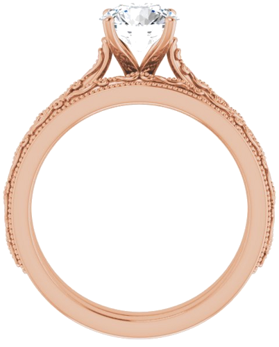 Sužadėtuvių Žiedas „Solitaire“ 585 Rožinis Aukso Round 6.5mm (7)