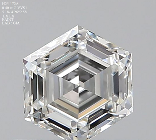 0.4 carat G-VVS1 Natūralus Hexagonal Deimantas (1)
