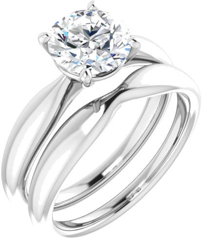 Sužadėtuvių Žiedas „Solitaire“ 585 Baltojo Aukso Round 7.4mm (6)