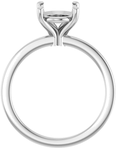Sužadėtuvių Žiedas „Solitaire“ 14k white gold Oval 10mm x 8mm (2)