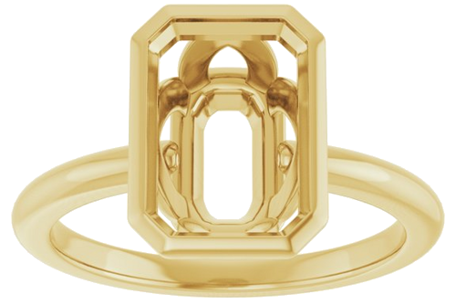 Sužadėtuvių Žiedas „Bezel-Set“ 14k yellow gold Emerald 10mm x 7mm (3)