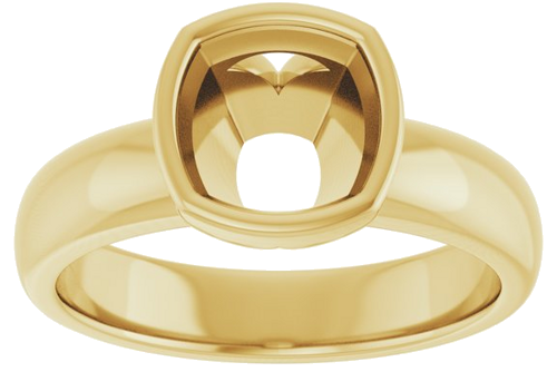 Sužadėtuvių Žiedas „Bezel-Set Solitaire“ 14k yellow gold Cushion 7mm (3)