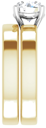 Sužadėtuvių Žiedas „Solitaire“ 14k yellow/white gold Round 7mm (9)