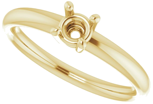 Sužadėtuvių Žiedas „Solitaire“ 585 Geltonojo Aukso Round 4.4mm (5)