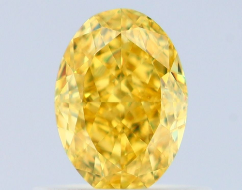 0.64 carat Fancy Vivid Yellow-VVS2 Natūralus Oval Deimantas (1)