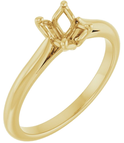 Sužadėtuvių Žiedas „Solitaire“ 585 Geltonojo Aukso Oval 7mm x 5mm (1)