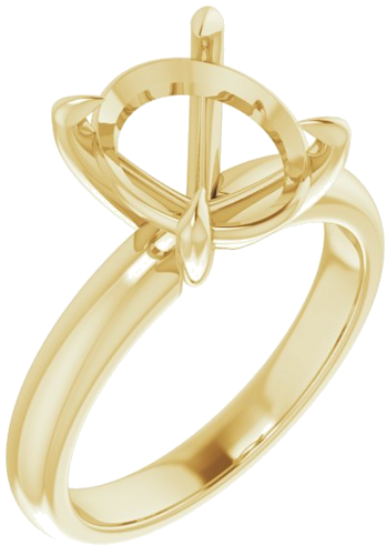 Sužadėtuvių Žiedas „Solitaire“ 585 Geltonojo Aukso Oval 11mm x 9mm (1)