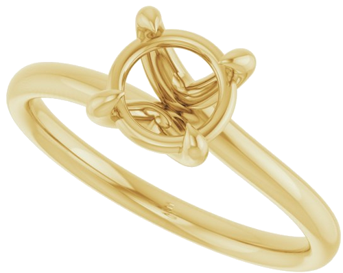 Sužadėtuvių Žiedas „Solitaire“ 585 Geltonojo Aukso Round 6.5mm (5)