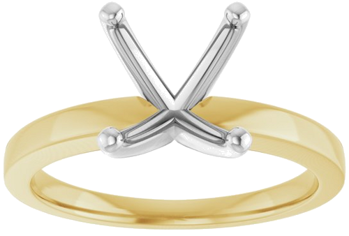 14K Yellow White 10x8 mm Oval Solitaire Engagement Ring Mounting (3)