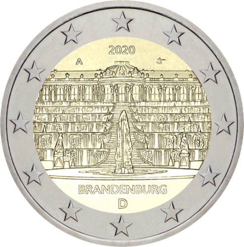 2020 Vācijas Brandenburgas 2 eiro monēta (1)