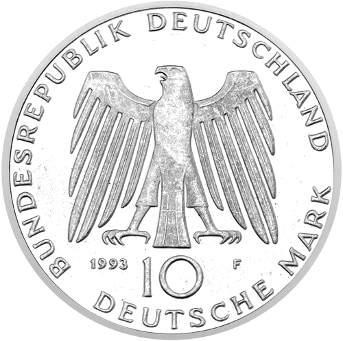 10 marku Potsdama 1993 Vācija sudraba monēta (2)