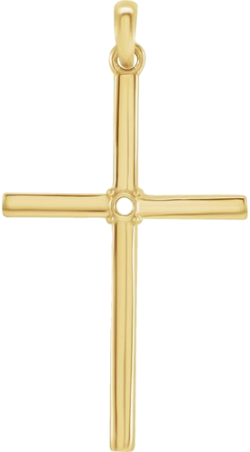 Pakabukas „Birthstone Cross“ 14k yellow gold Round 1.75mm (1)