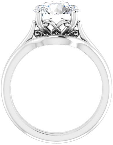 Platinum 9 mm Round Solitaire Engagement Ring Mounting (7)