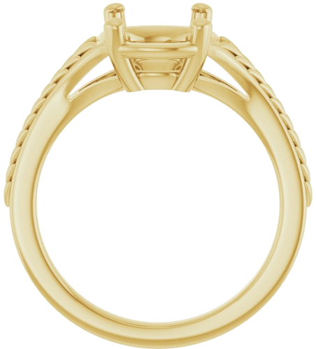 Sužadėtuvių Žiedas „Solitaire“ 14k yellow gold Elongated Cushion 9mm x 7mm (2)