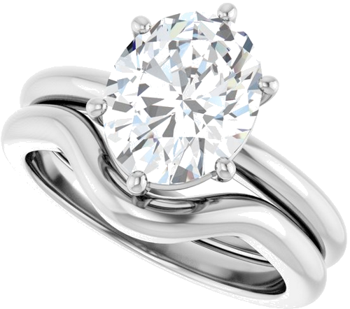 Sužadėtuvių Žiedas 14k white gold Oval 10mm x 8mm (10)