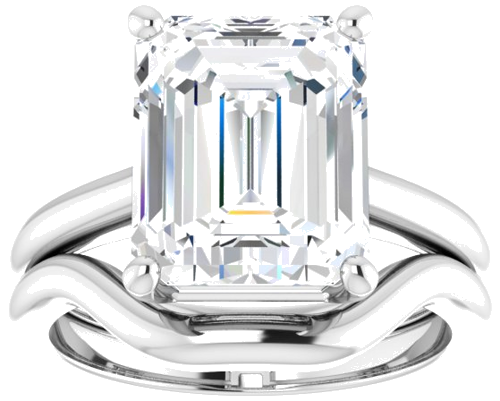 Sužadėtuvių Žiedas „V-End Prong“ 14k white gold Emerald 11mm x 9mm (6)