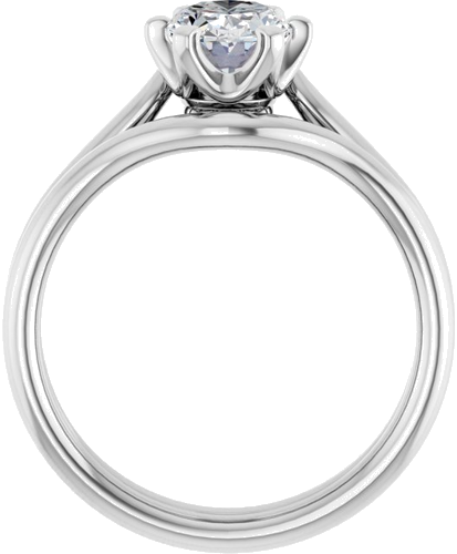 Sužadėtuvių Žiedas „Solitaire“ 585 Baltojo Aukso Oval 8mm x 6mm (7)