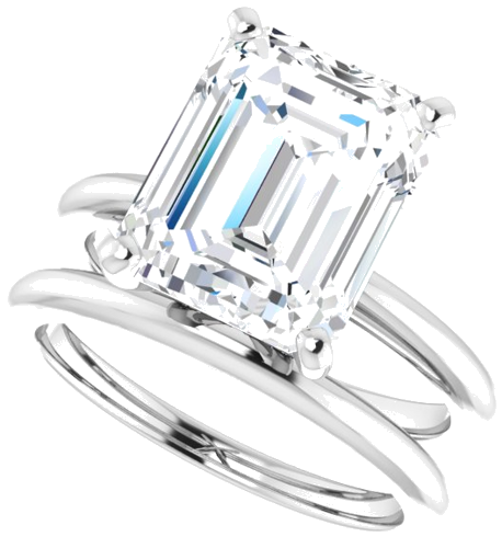 Sužadėtuvių Žiedas „Solitaire“ 585 Baltojo Aukso Emerald 11mm x 9mm (10)