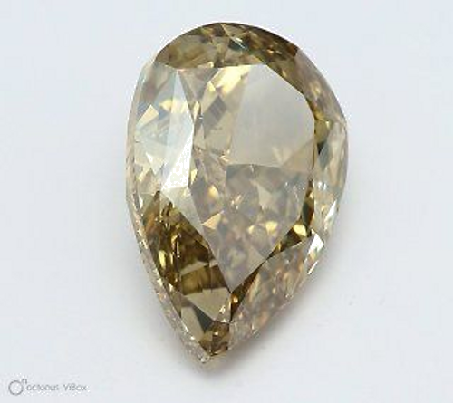 3.17 carat Fancy Dark Brown Greenish Yellow-SI1 Natūralus Pear Deimantas (1)