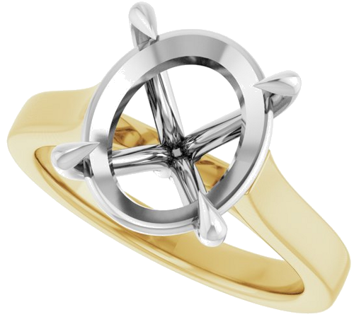 Sužadėtuvių Žiedas „Claw-Prong“ 18k yellow/white gold Oval 12mm x 10mm (5)