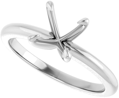 Sužadėtuvių Žiedas „Claw-Prong Solitaire“ 14k white gold Square 5mm (5)