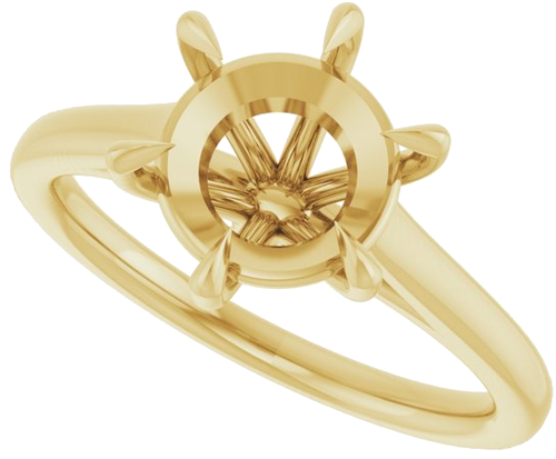 Sužadėtuvių Žiedas „Claw-Pong“ 14k yellow gold Round 8.8mm (5)