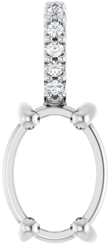 Pakabukas „Accented Cabochon“ 585 Baltojo Aukso Oval 8mm x 6mm (1)