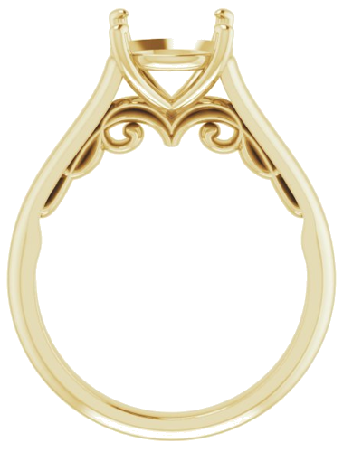 Sužadėtuvių Žiedas „Sculptural“ 14k yellow gold Round 9mm (2)