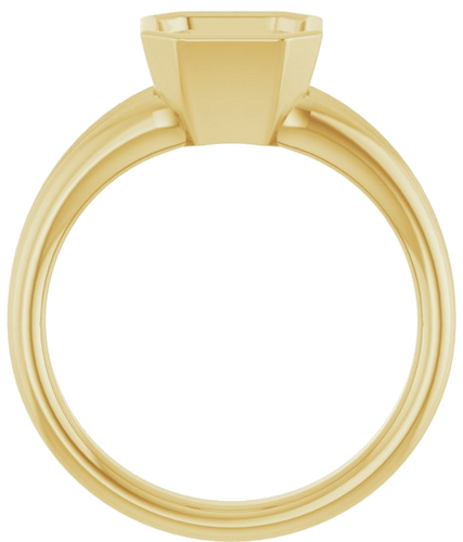 Sužadėtuvių Žiedas „Bezel-Set Solitaire“ 14k yellow gold Asscher 7mm (2)