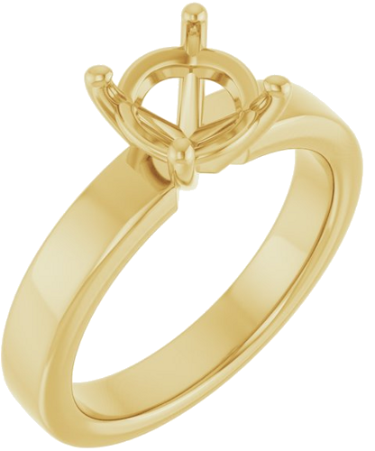 14K Yellow 7.4 mm Round Solitaire Engagement Ring Mounting (1)
