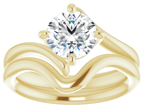 Sužadėtuvių Žiedas „Solitaire“ 585 Geltonojo Aukso Round 7mm (8)