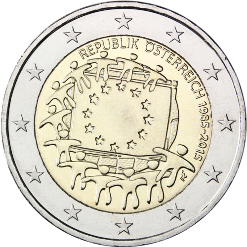 2015 Austrija Europos vėliava 2 eurų moneta (1)