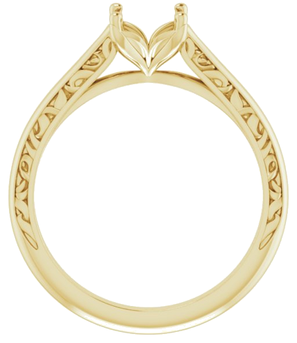 14K Yellow 6.5 mm Round Solitaire Engagement Ring Mounting (2)