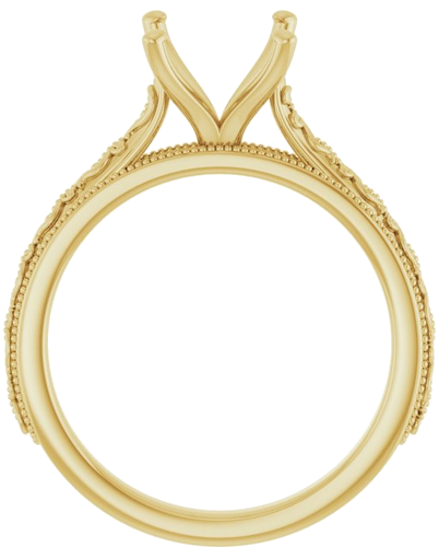 Sužadėtuvių Žiedas „Solitaire Sculptural“ 14k yellow gold Oval 10mm x 8mm (2)